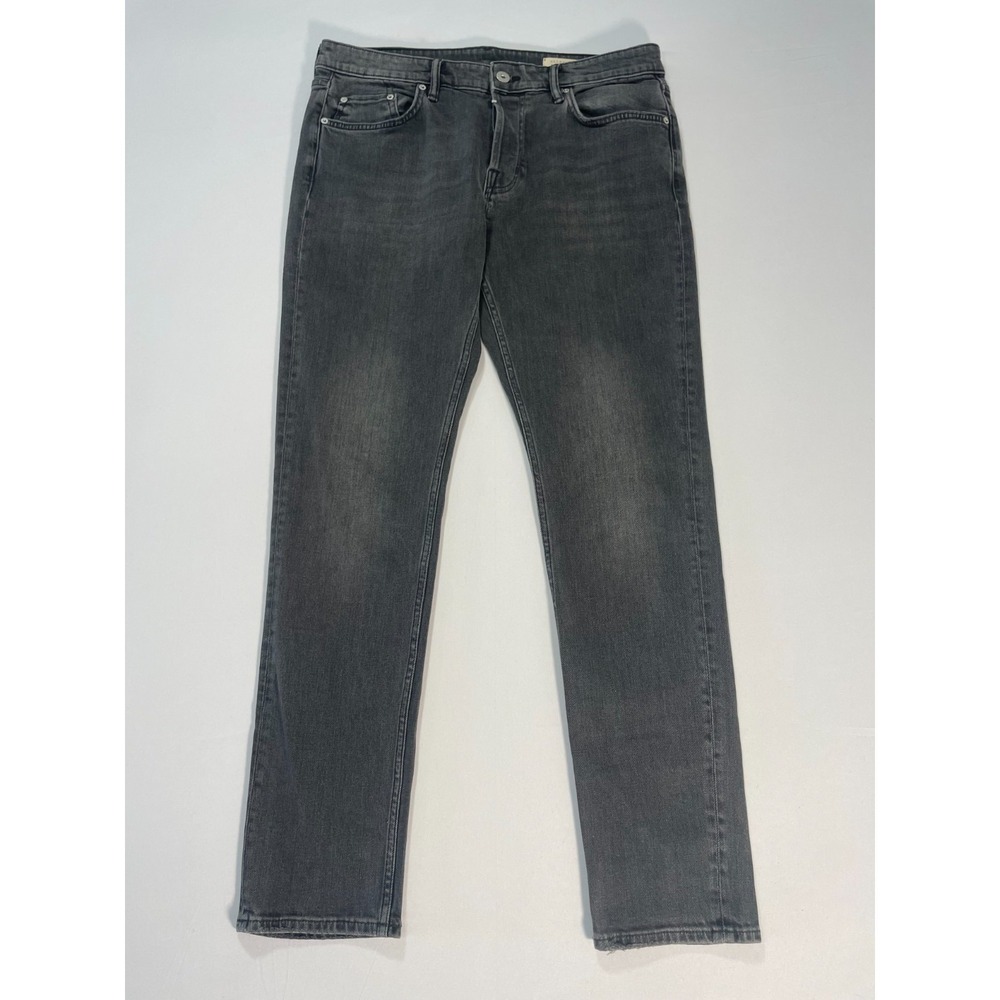 All Saints Jeans Mens 34 Rex Black Slim Fit Denim Grunge Streetwear‎ Button Fly